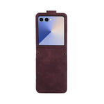 Portafoglio multifunzionale con cerniera satinata e custodia per telefono in pelle., For Galaxy Z Flip8 5G