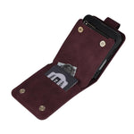 Portafoglio multifunzionale con cerniera satinata e custodia per telefono in pelle., For Galaxy Z Flip8 5G