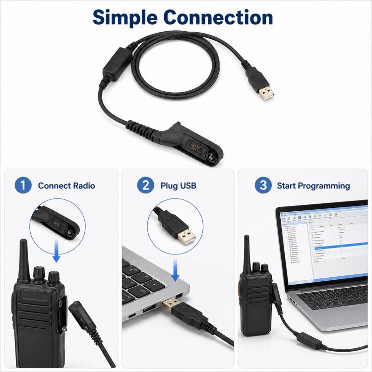 Cavo di programmazione USB per walkie talkie Motorola DP4800, For Motorola DP4800