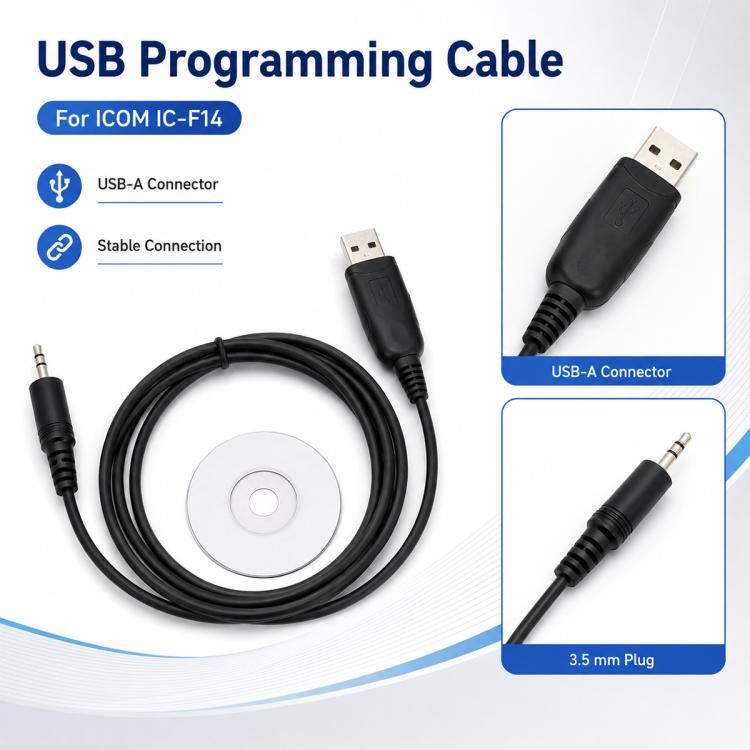 Cavo di programmazione USB per walkie talkie ICOM IC-F14, For ICOM IC-F14