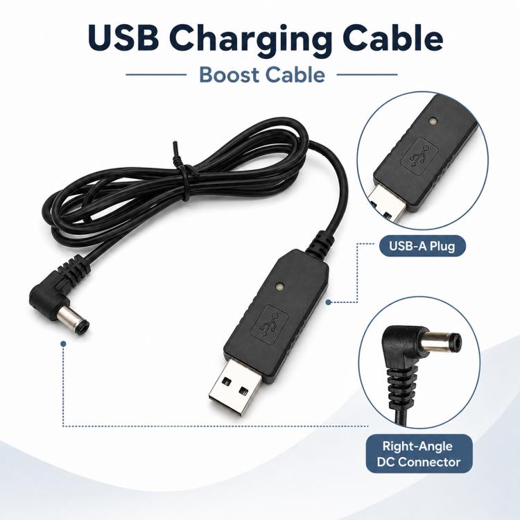 Cavo di ricarica USB step-up per walkie talkie Baofeng