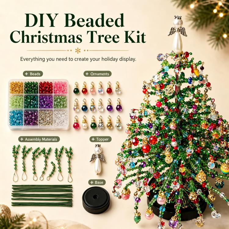 Kit fai da te per realizzare un albero di Natale con perline