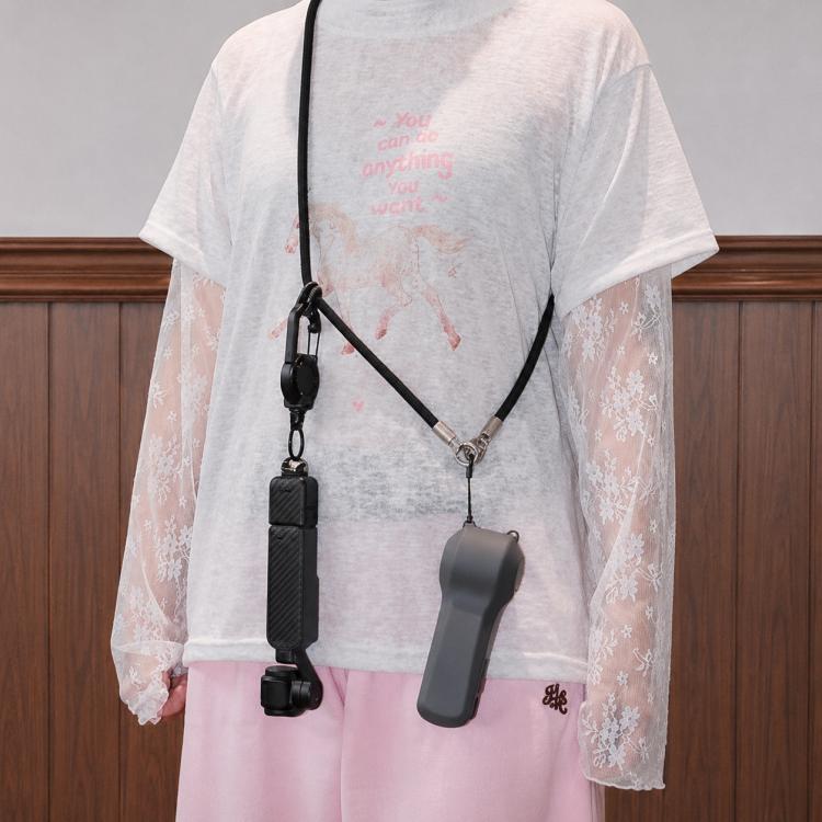 Custodia protettiva antiurto Xasurg con vano porta filtri per DJI Osmo Pocket 4/3, Standard Set, Cover + Lanyard + Wrist Strap, Cover + Lanyard + Buckle