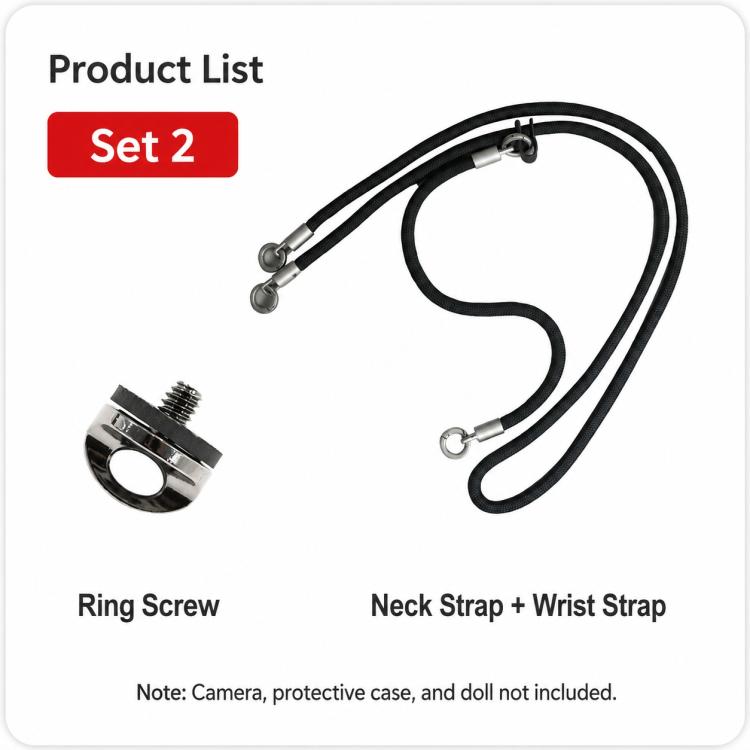 Cordino regolabile Xasurg per fotocamera, tracolla per DJI Osmo Pocket 4/3, Metal Buckle Cord, Metal Buckle Cord + Wrist Strap, Metal Buckle Cord + Buckle