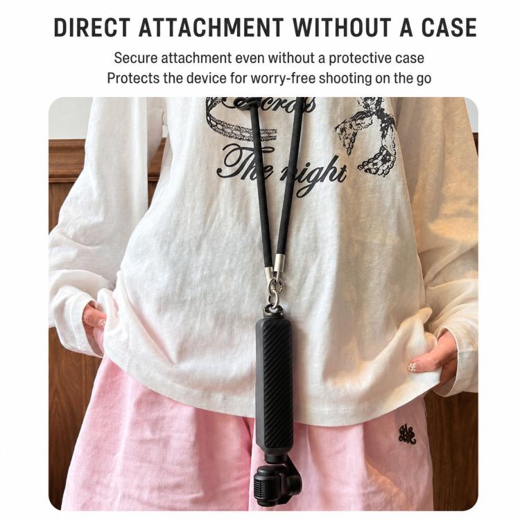 Cordino regolabile Xasurg per fotocamera, tracolla per DJI Osmo Pocket 4/3, Metal Buckle Cord + Strap + Buckle