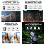 Filtro per obiettivo Xasurg per fotocamera DJI Osmo Pocket 4P, CPL, Black Mist 1/4, NIGHT, 3 in 1 CPL VND Black Mist, 3 in 1 CPL ND32 Black Mist, 4 in 1 CPL ND UV