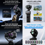 Filtro per obiettivo Xasurg per fotocamera DJI Osmo Pocket 4P, CPL, Black Mist 1/4, NIGHT, 3 in 1 CPL VND Black Mist, 3 in 1 CPL ND32 Black Mist, 4 in 1 CPL ND UV