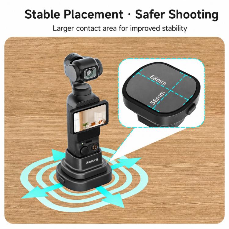 Supporto da tavolo o auto rimovibile Xasurg, For DJI Osmo Pocket 4 / 3