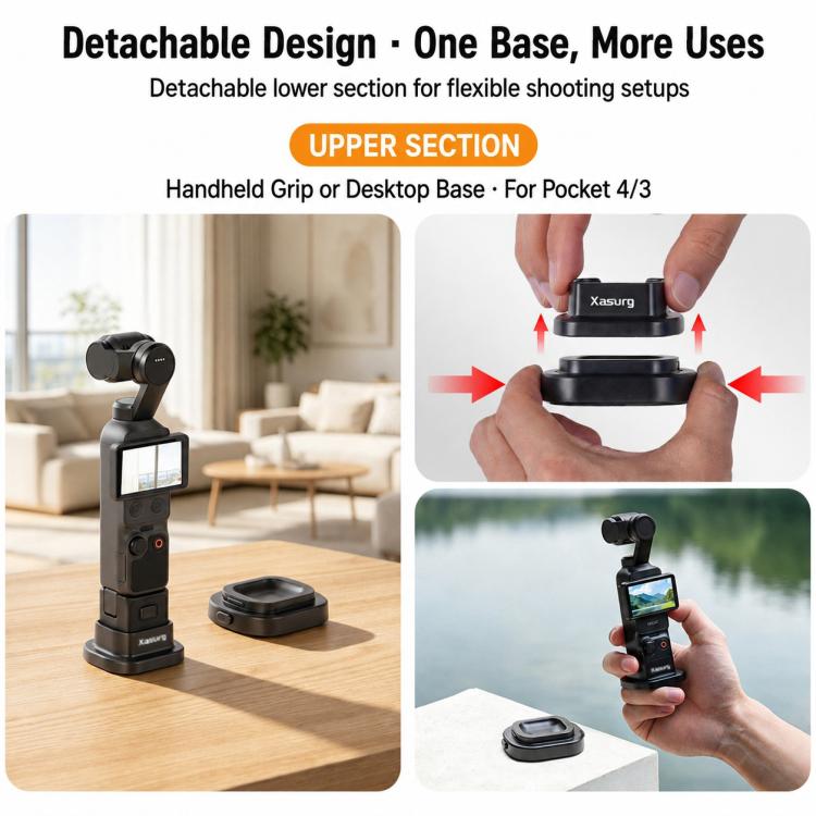 Supporto da tavolo o auto rimovibile Xasurg, For DJI Osmo Pocket 4 / 3