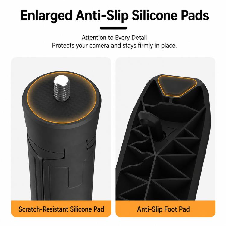 Xasurg Mini treppiede portatile a scomparsa, gimbal tascabile, supporto da tavolo con vite da 1/4 di pollice
