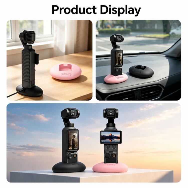 Supporto da scrivania con base in silicone Xasurg, For DJI Osmo Pocket 4 / 3