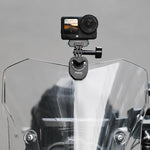 Supporto universale Xasurg per action camera da fissare al parabrezza della moto.