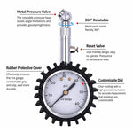 Manometro di precisione in metallo per pneumatici auto, Brass White Background Black Text, Brass Black Background White Text, Silver White Background Black Text, Silver Black Background White Text