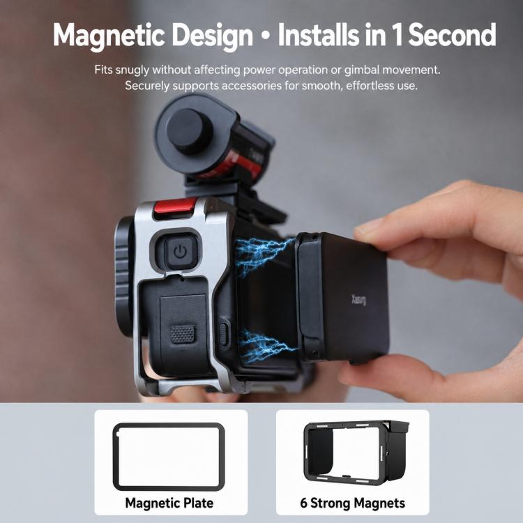 Parasole magnetico pieghevole Xasurg per DJI Action 6 / Insta Ace Pro / Ace Pro 2