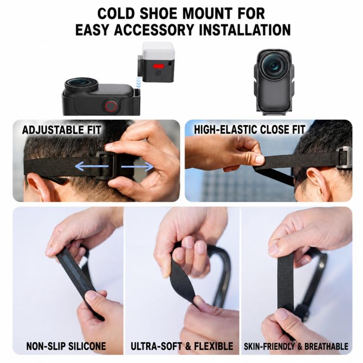 Supporto fisso magnetico multifunzione Xasurg con fascia per la testa, For DJI Osmo Nano