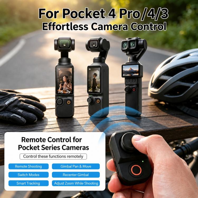 Telecomando wireless Bluetooth Xasurg, For DJI Osmo Pocket 4P / 4 / 3