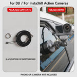 Supporto elettrico a ventosa Xasurg per DJI, Insta360, GoPro e altre action camera, Suction Cup, Suction Cup + Arm, Suction Cup + Arm + Strap