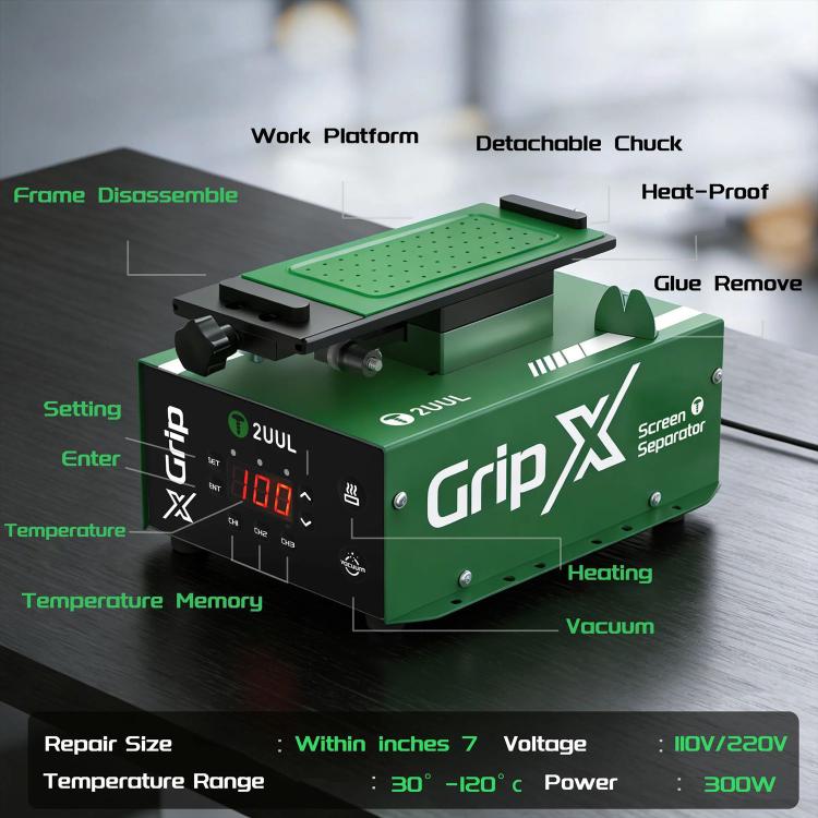 2UUL SP01 Grip X Separatore riscaldato per schermo LCD con ventosa per telefono