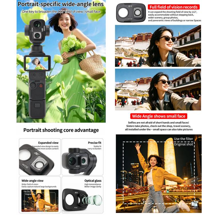 Filtro per obiettivo a clip per fotocamera DJI Osmo Pocket 4P serie JSR KB, UV, CPL, ND8, ND16, ND32, ND64, GND8, GND16, VND2-5, VND6-9, STAR, NIGHT, Black Mist 1/4, Wide Angle, 3 in 1 UV ND8/16, 3 in 1 CPL Black Mist VND, 4 in 1 CPL ND8/16/32         ...