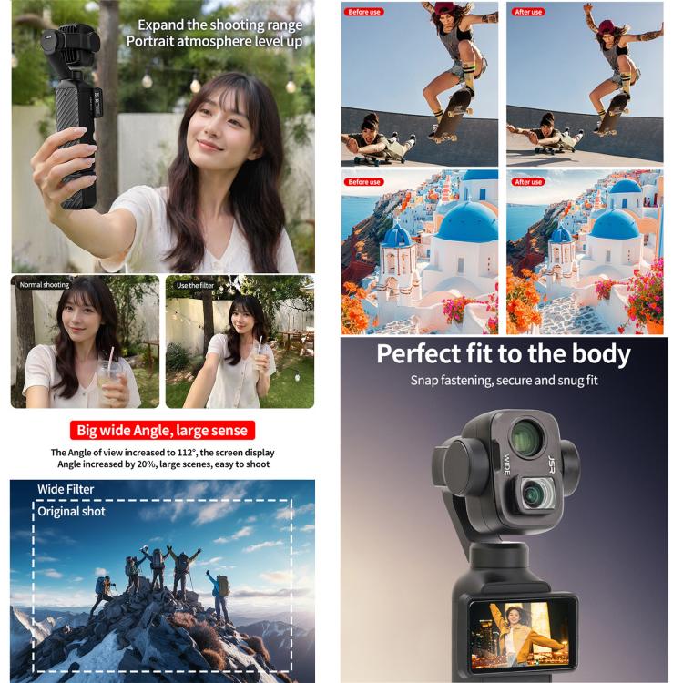 Filtro per obiettivo a clip per fotocamera DJI Osmo Pocket 4P serie JSR KB, UV, CPL, ND8, ND16, ND32, ND64, GND8, GND16, VND2-5, VND6-9, STAR, NIGHT, Black Mist 1/4, Wide Angle, 3 in 1 UV ND8/16, 3 in 1 CPL Black Mist VND, 4 in 1 CPL ND8/16/32         ...
