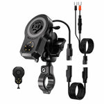 Supporto magnetico girevole a 360 gradi per caricabatterie wireless per telefono da moto, 45 W, Handlebar Model-A1, Rearview Mirror Mount-A2, Rearview Mirror Arm-A3, M8 Screw-A4, Crossbar-A5, Heavy-Duty Clamp-A6, Oil Pump Base-A7