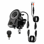 Supporto magnetico girevole a 360 gradi per caricabatterie wireless per telefono da moto, 45 W, Handlebar Model-A1, Rearview Mirror Mount-A2, Rearview Mirror Arm-A3, M8 Screw-A4, Crossbar-A5, Heavy-Duty Clamp-A6, Oil Pump Base-A7