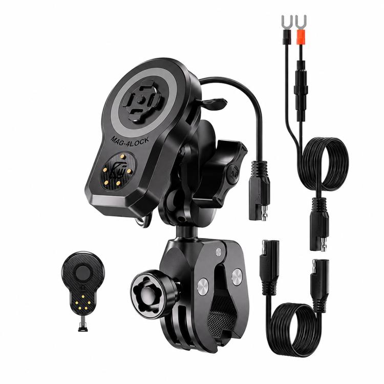 Supporto magnetico girevole a 360 gradi per caricabatterie wireless per telefono da moto, 45 W, Handlebar Model-A1, Rearview Mirror Mount-A2, Rearview Mirror Arm-A3, M8 Screw-A4, Crossbar-A5, Heavy-Duty Clamp-A6, Oil Pump Base-A7