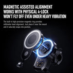 Supporto magnetico girevole a 360 gradi per caricabatterie wireless per telefono da moto, 45 W, Handlebar Model-A1, Rearview Mirror Mount-A2, Rearview Mirror Arm-A3, M8 Screw-A4, Crossbar-A5, Heavy-Duty Clamp-A6, Oil Pump Base-A7