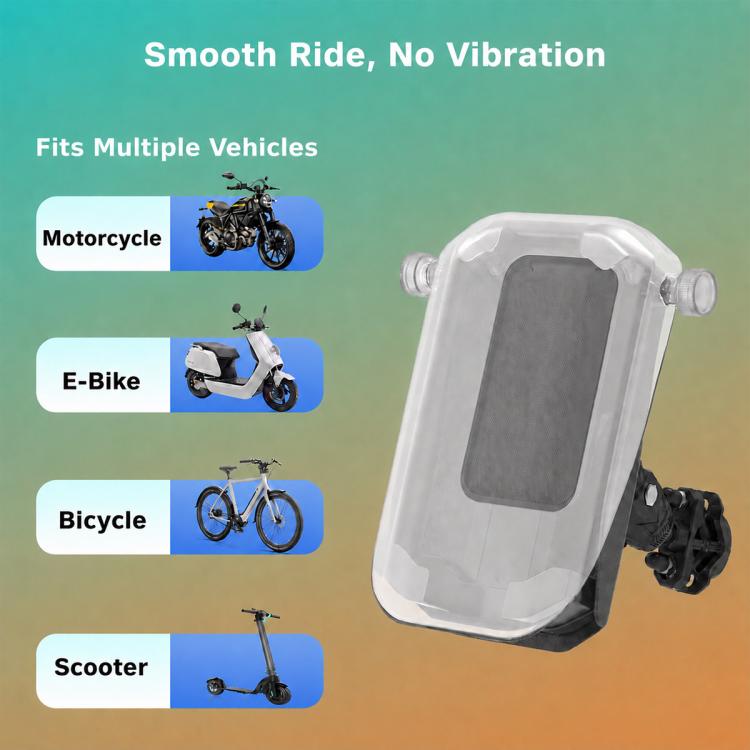 Supporto per telefono di navigazione per moto con sistema di assorbimento degli urti e copertura protettiva., Handlebar, Rearview Mirror