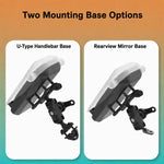 Supporto per telefono di navigazione per moto con sistema di assorbimento degli urti e copertura protettiva., Handlebar, Rearview Mirror