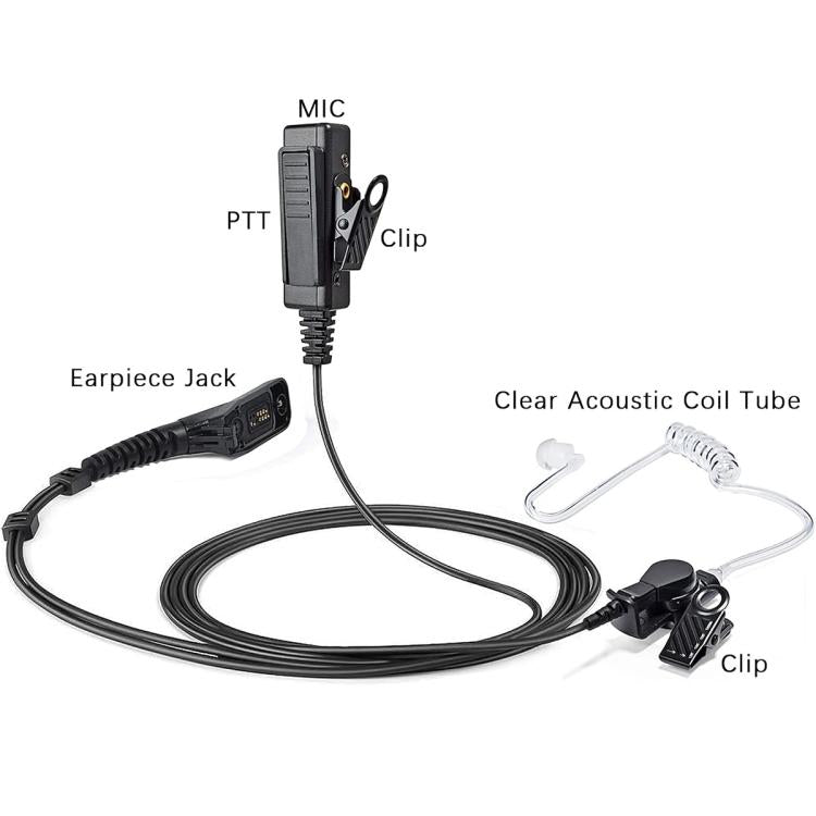 Auricolare con tubo acustico trasparente per walkie-talkie, For Motorola APX8000