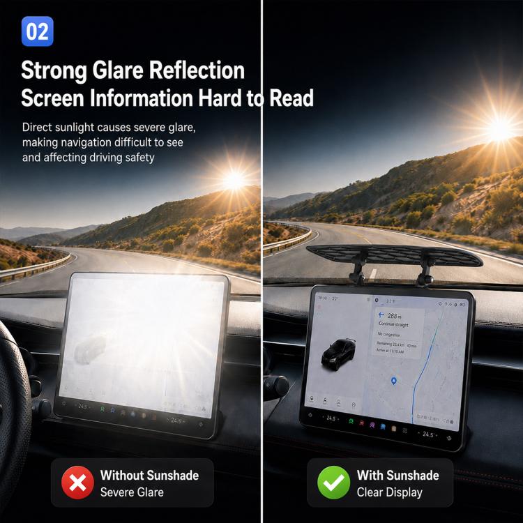 Parasole antiriflesso regolabile multi-angolo per console centrale auto, Center Consoles