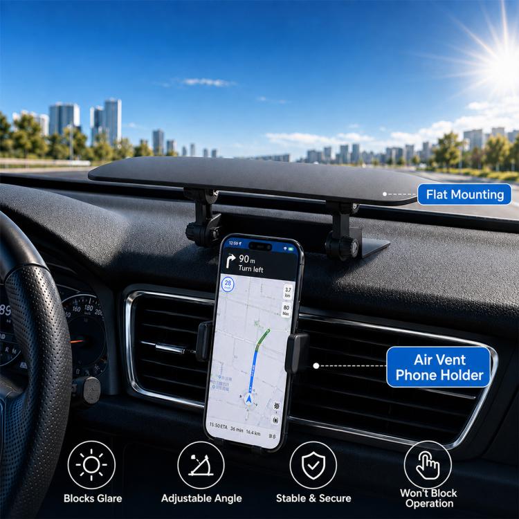 Parasole antiriflesso regolabile multi-angolo per console centrale auto, Center Consoles