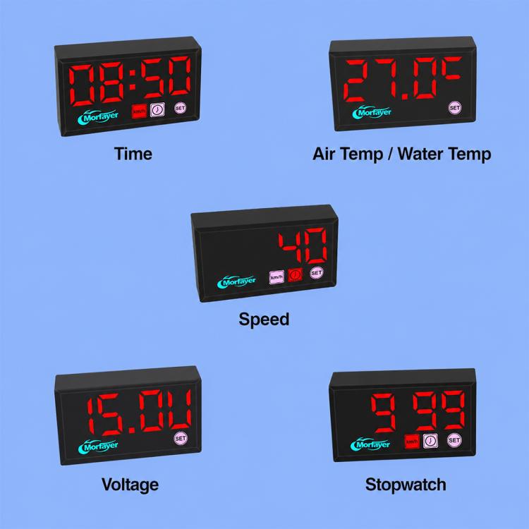 Tachimetro multifunzione 5 in 1 per moto/bici elettrica con modulo GPS, Air Temperature Version, Water Temperature Version