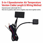 Tachimetro multifunzione 5 in 1 per moto/bici elettrica con modulo GPS, Air Temperature Version, Water Temperature Version