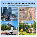 Supporto per telefono con navigatore per moto e parasole, Handlebar, Rearview Mirror, Drawstring