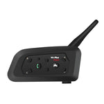 Auricolare Bluetooth per casco da moto V6 Pro con supporto per interfono impermeabile in tempo reale, Single, 1 Pair