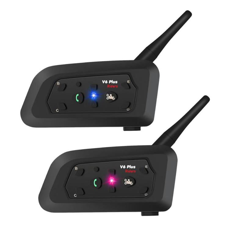 Auricolare Bluetooth per casco da moto V6 Pro con supporto per interfono impermeabile in tempo reale, Single, 1 Pair