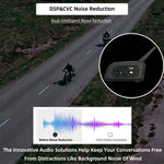 Auricolare Bluetooth per casco da moto V6 Pro con supporto per interfono impermeabile in tempo reale, Single, 1 Pair