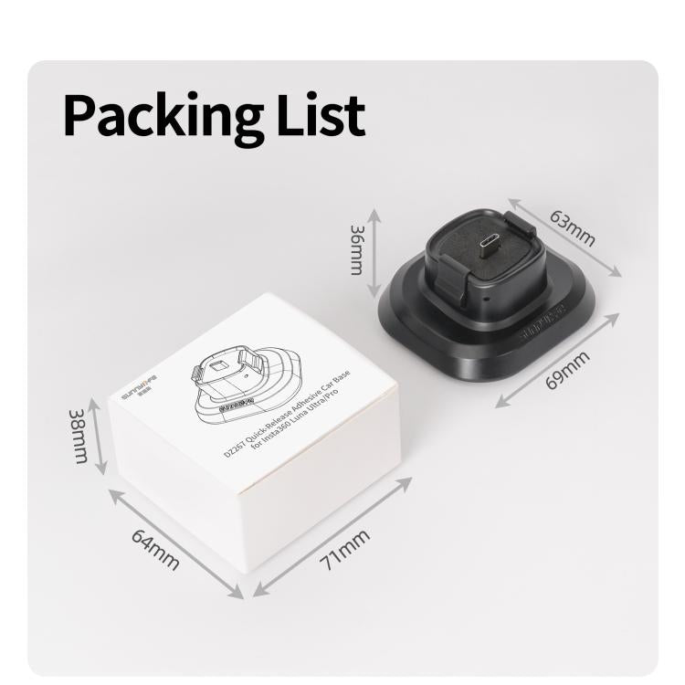 Supporto per cavalletto auto con adesivo a sgancio rapido Sunnylife, For Insta360 Luna Ultra / Pro