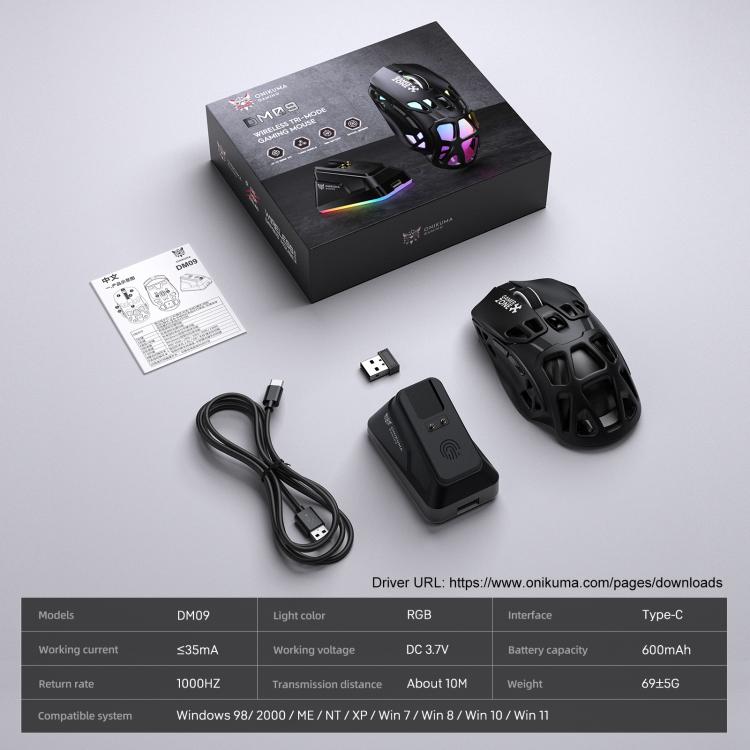 Mouse da gioco leggero a nido d'ape ONIKUMA DM09, DM09