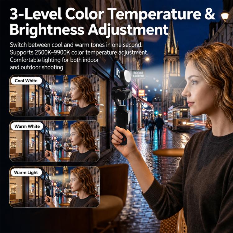 Mini luce LED di riempimento con temperatura di colore regolabile, luce tascabile, For Insta360 Luna Pro