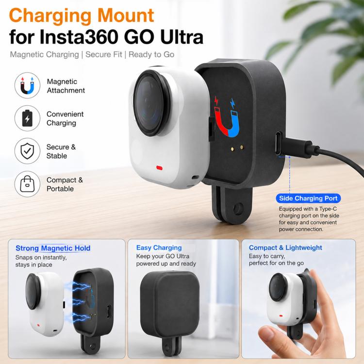 Adattatore per base di ricarica magnetica per action camera, For Insta360 GO Ultra