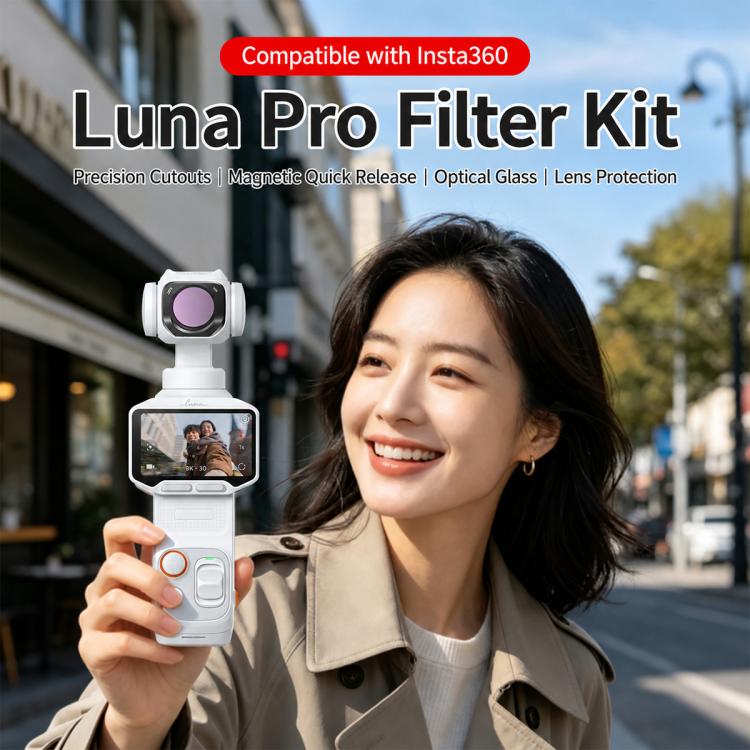 Filtro magnetico a sgancio rapido per obiettivo Insta360 Luna Pro, UV, CPL, ND8, ND16, ND32, ND64, STAR, NIGHT, Black Mist 1/4, Pearlescent, Macro 10X, VND2-5, Wide Angle, 2 in 1 Wide 10X Macro, 2 in 1 NIGHT Black Mist, 3 in 1 Mixed CPL NIGHT          ...
