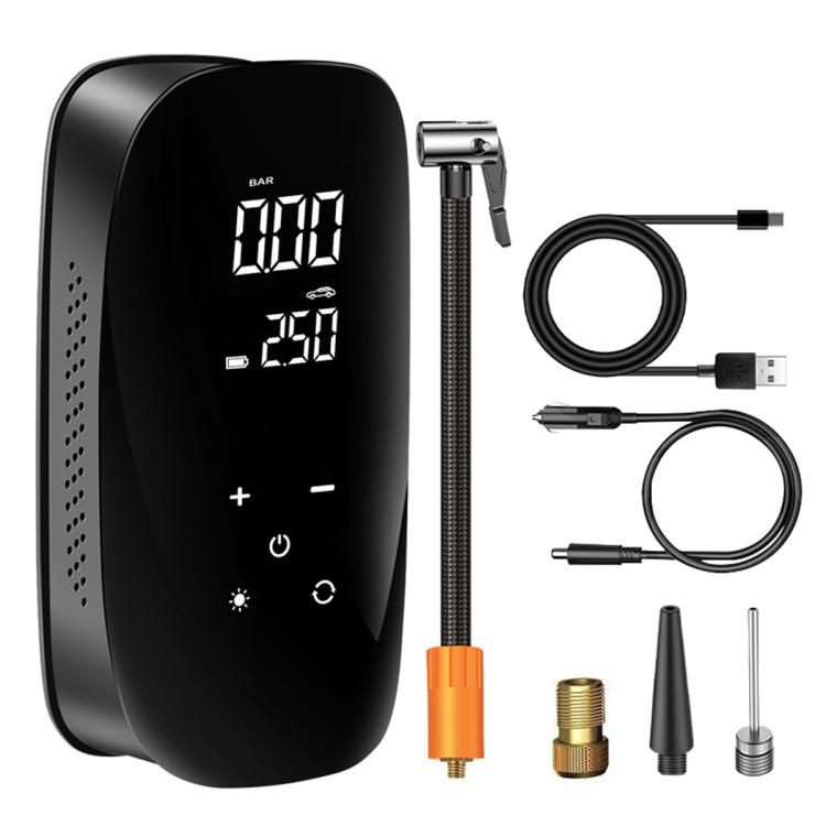 Pompa d'aria per auto wireless con display digitale, pompa d'aria elettrica portatile per pneumatici.