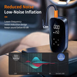 Pompa d'aria per auto wireless con display digitale, pompa d'aria elettrica portatile per pneumatici.