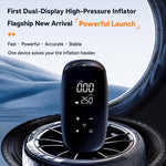Pompa d'aria per auto wireless con display digitale, pompa d'aria elettrica portatile per pneumatici.