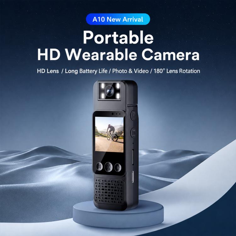 Mini videocamera portatile HD A10 con clip / obiettivo girevole a 180°
