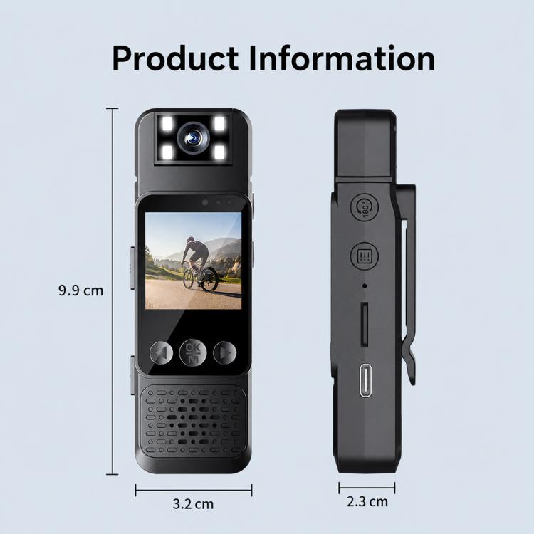 Mini videocamera portatile HD A10 con clip / obiettivo girevole a 180°