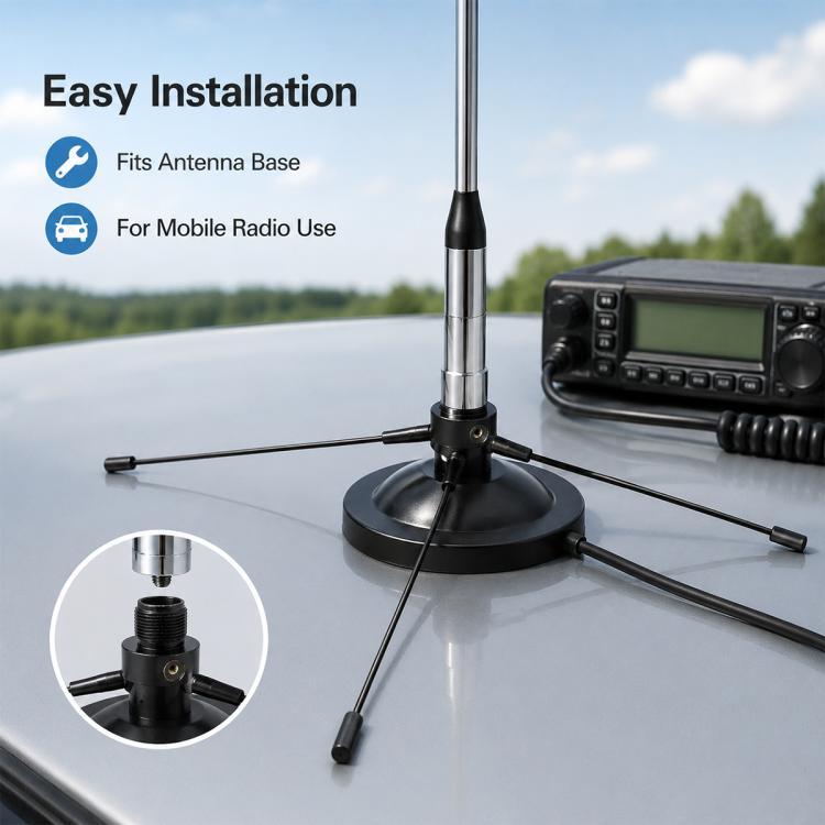 RE-02 Antenna radio mobile con piano di massa e kit di radiali di massa artificiali